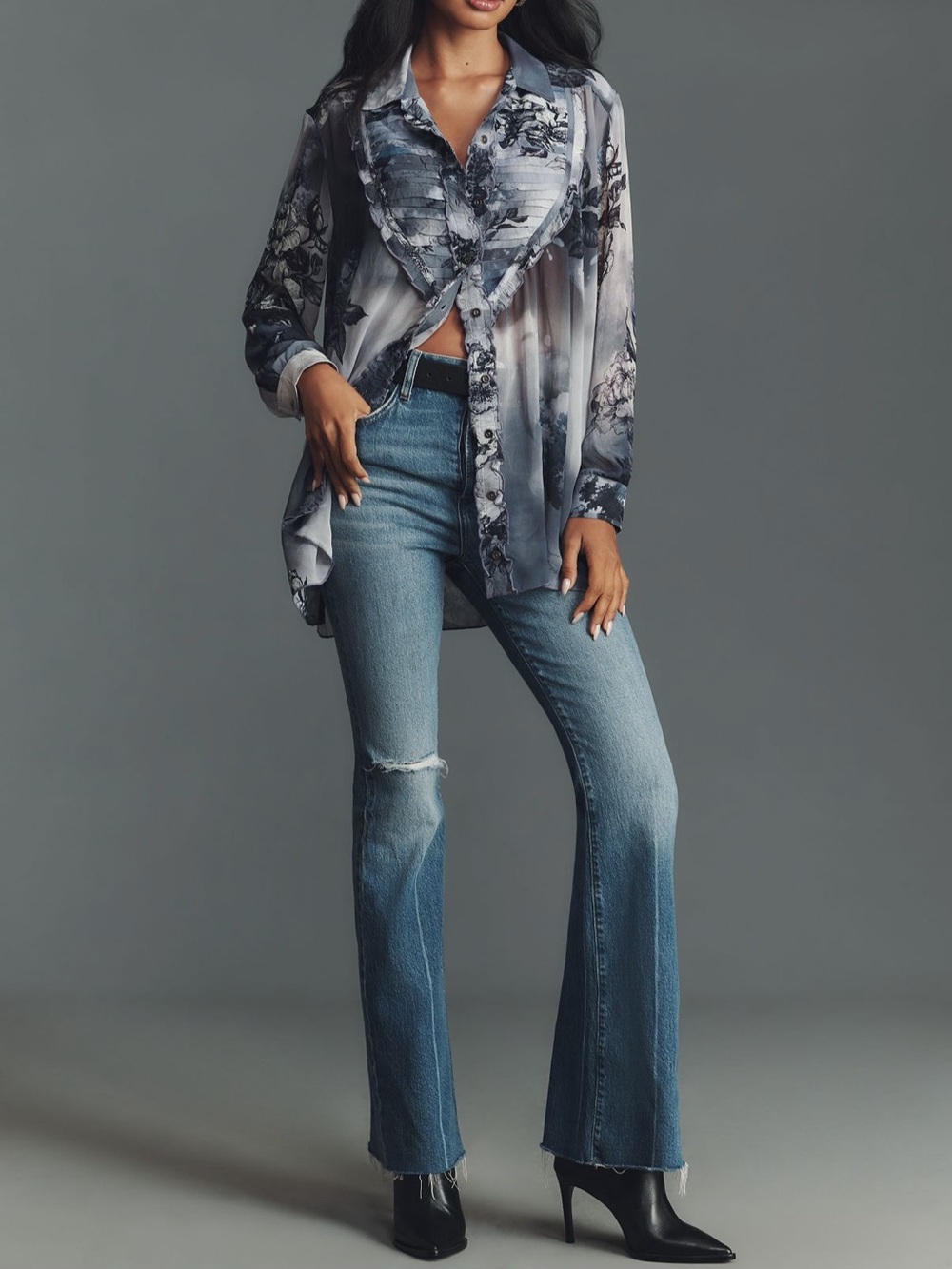 Pilcro Chiffon Buttondown Blouse for Anthropogie